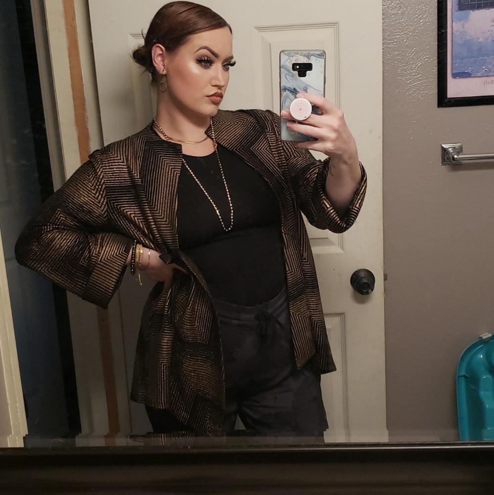 Gold and Black Patterned Top